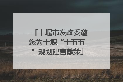 十堰市发改委邀您为十堰“十五五”规划建言献策