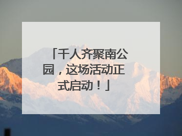 千人齐聚南公园，这场活动正式启动！