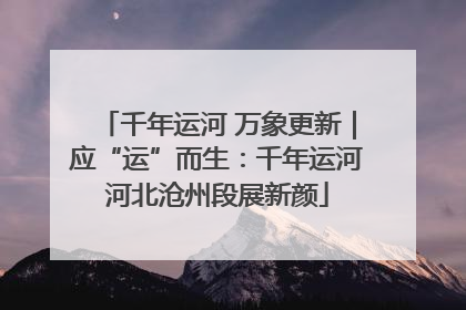 千年运河 万象更新｜应“运”而生：千年运河河北沧州段展新颜