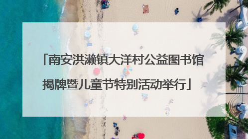南安洪濑镇大洋村公益图书馆揭牌暨儿童节特别活动举行