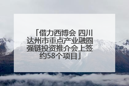 借力西博会 四川达州市重点产业融圈强链投资推介会上签约58个项目