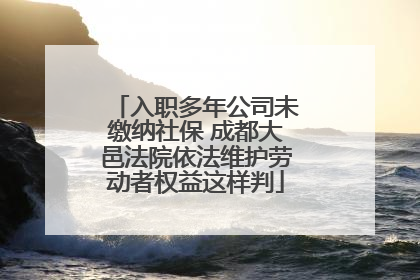 入职多年公司未缴纳社保 成都大邑法院依法维护劳动者权益这样判