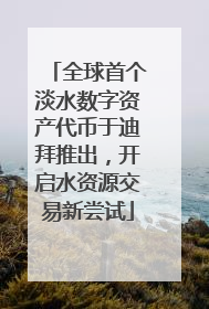 全球首个淡水数字资产代币于迪拜推出，开启水资源交易新尝试