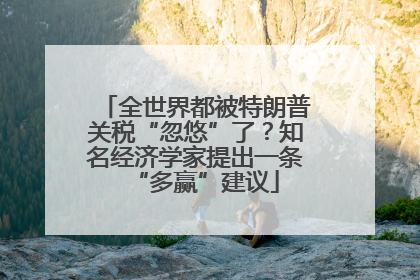 全世界都被特朗普关税“忽悠”了？知名经济学家提出一条“多赢”建议