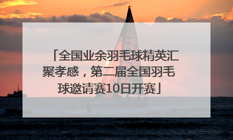 全国业余羽毛球精英汇聚孝感，第二届全国羽毛球邀请赛10日开赛