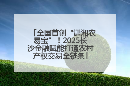 全国首创“潇湘农易宝”！2025长沙金融赋能打通农村产权交易全链条