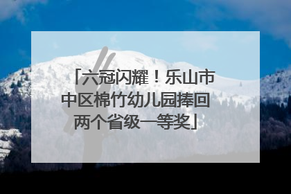 六冠闪耀！乐山市中区棉竹幼儿园捧回两个省级一等奖