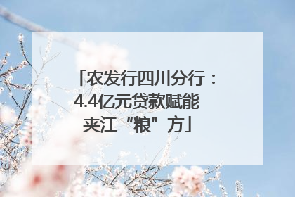 农发行四川分行：4.4亿元贷款赋能夹江“粮”方