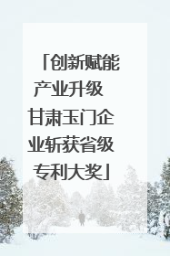 创新赋能产业升级 甘肃玉门企业斩获省级专利大奖