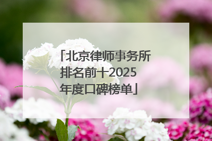 北京律师事务所排名前十2025年度口碑榜单
