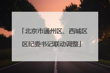 北京市通州区、西城区区纪委书记联动调整