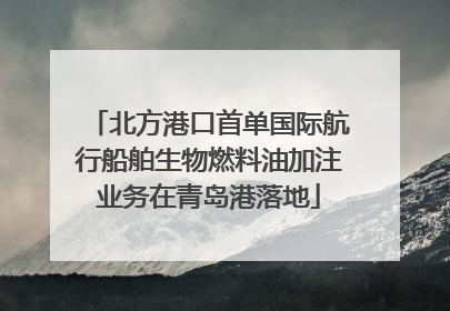 北方港口首单国际航行船舶生物燃料油加注业务在青岛港落地