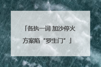 各执一词 加沙停火方案陷“罗生门”