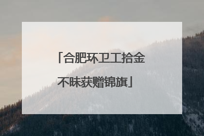 合肥环卫工拾金不昧获赠锦旗