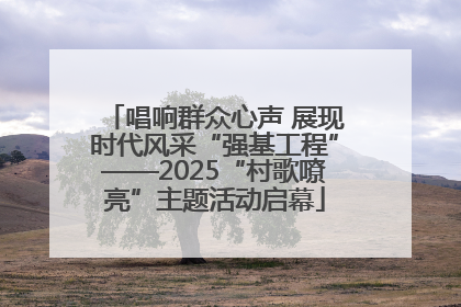 唱响群众心声 展现时代风采“强基工程”——2025“村歌嘹亮”主题活动启幕