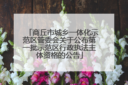 商丘市城乡一体化示范区管委会关于公布第一批示范区行政执法主体资格的公告
