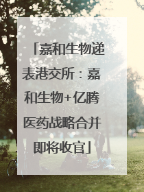 嘉和生物递表港交所：嘉和生物+亿腾医药战略合并即将收官