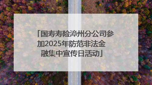 国寿寿险漳州分公司参加2025年防范非法金融集中宣传日活动