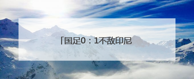国足0：1不敌印尼 无缘2026年世界杯