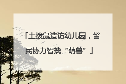 土拨鼠造访幼儿园，警民协力智擒“萌兽”