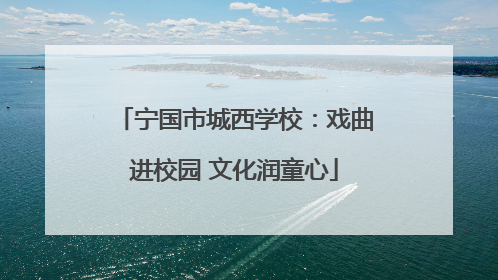 宁国市城西学校：戏曲进校园 文化润童心