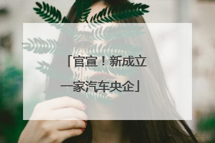 官宣！新成立一家汽车央企