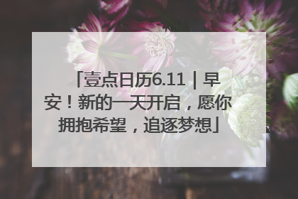壹点日历6.11｜早安！新的一天开启，愿你拥抱希望，追逐梦想