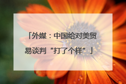 外媒：中国给对美贸易谈判“打了个样”