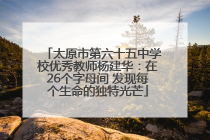 太原市第六十五中学校优秀教师杨建华：在26个字母间 发现每个生命的独特光芒