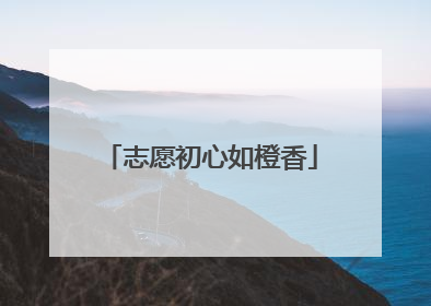 志愿初心如橙香