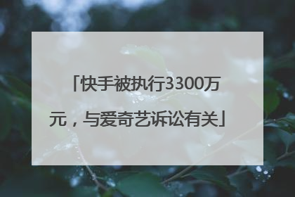 快手被执行3300万元，与爱奇艺诉讼有关
