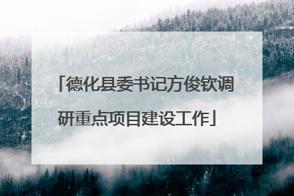 德化县委书记方俊钦调研重点项目建设工作