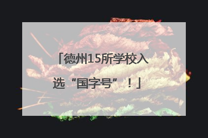 德州15所学校入选“国字号”！