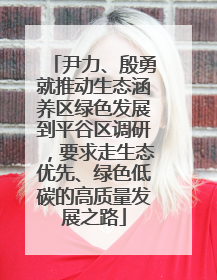 尹力、殷勇就推动生态涵养区绿色发展到平谷区调研，要求走生态优先、绿色低碳的高质量发展之路