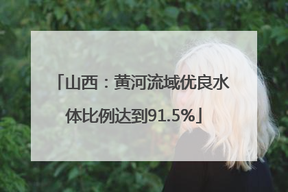 山西：黄河流域优良水体比例达到91.5%