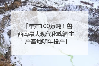 年产100万吨！鲁西南最大现代化啤酒生产基地明年投产