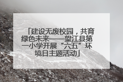 建设无废校园，共育绿色未来——望江县第一小学开展“六五”环境日主题活动