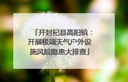 开封杞县高阳镇：开展极端天气户外设施风险隐患大排查