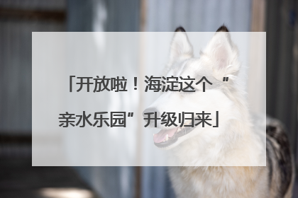 开放啦！海淀这个“亲水乐园”升级归来