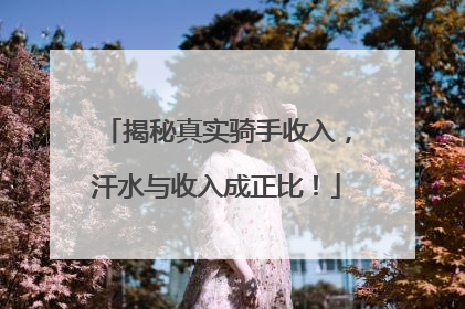 揭秘真实骑手收入，汗水与收入成正比！
