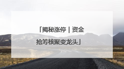 揭秘涨停｜资金抢筹核聚变龙头