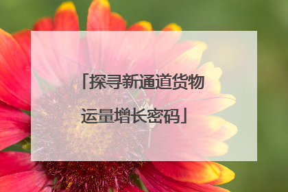 探寻新通道货物运量增长密码