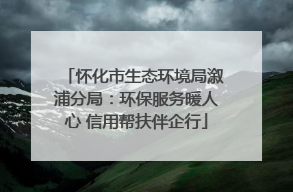 怀化市生态环境局溆浦分局：环保服务暖人心 信用帮扶伴企行