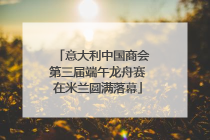 意大利中国商会第三届端午龙舟赛在米兰圆满落幕