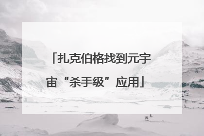 扎克伯格找到元宇宙“杀手级”应用