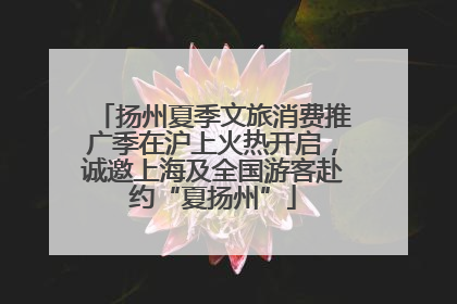 扬州夏季文旅消费推广季在沪上火热开启，诚邀上海及全国游客赴约“夏扬州”