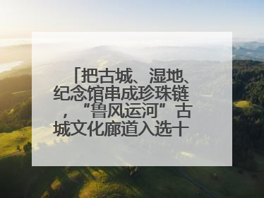 把古城、湿地、纪念馆串成珍珠链，“鲁风运河”古城文化廊道入选十大最美农村路