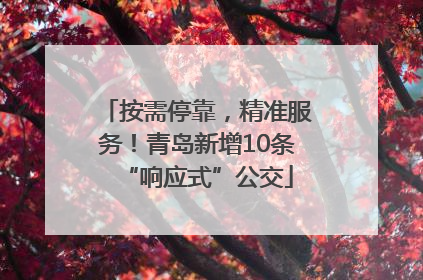 按需停靠，精准服务！青岛新增10条“响应式”公交