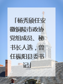 杨秀颀任安徽铜陵市政协党组成员、秘书长人选，曾任枞阳县委书记