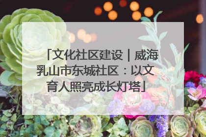 文化社区建设｜威海乳山市东城社区：以文育人照亮成长灯塔
